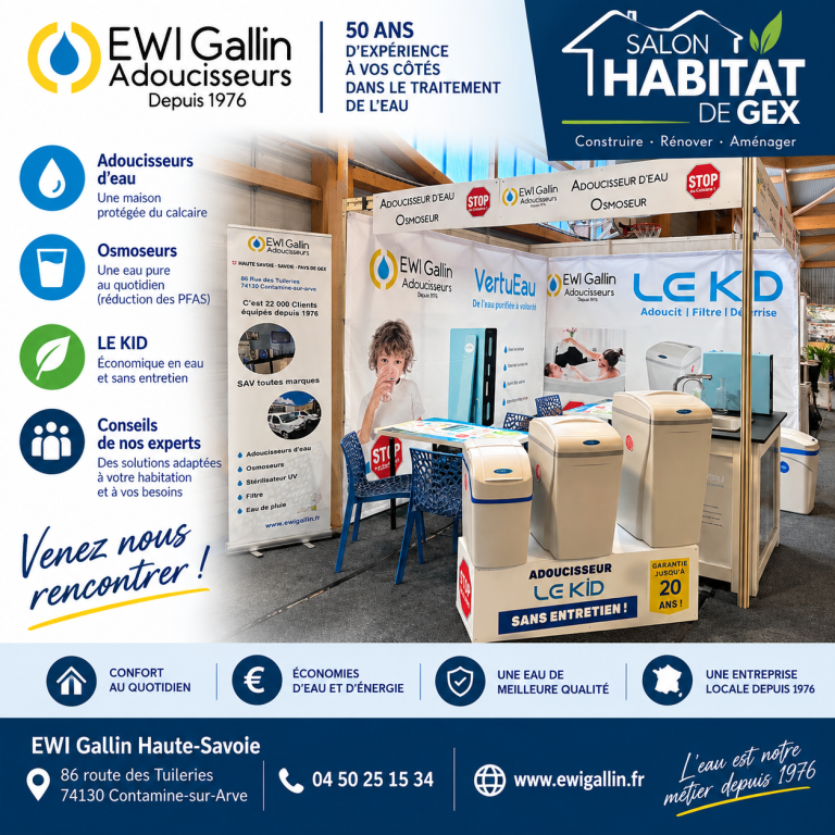 Salon Habitat Gex 2026 : adoucisseurs et osmoseurs EWI Gallin